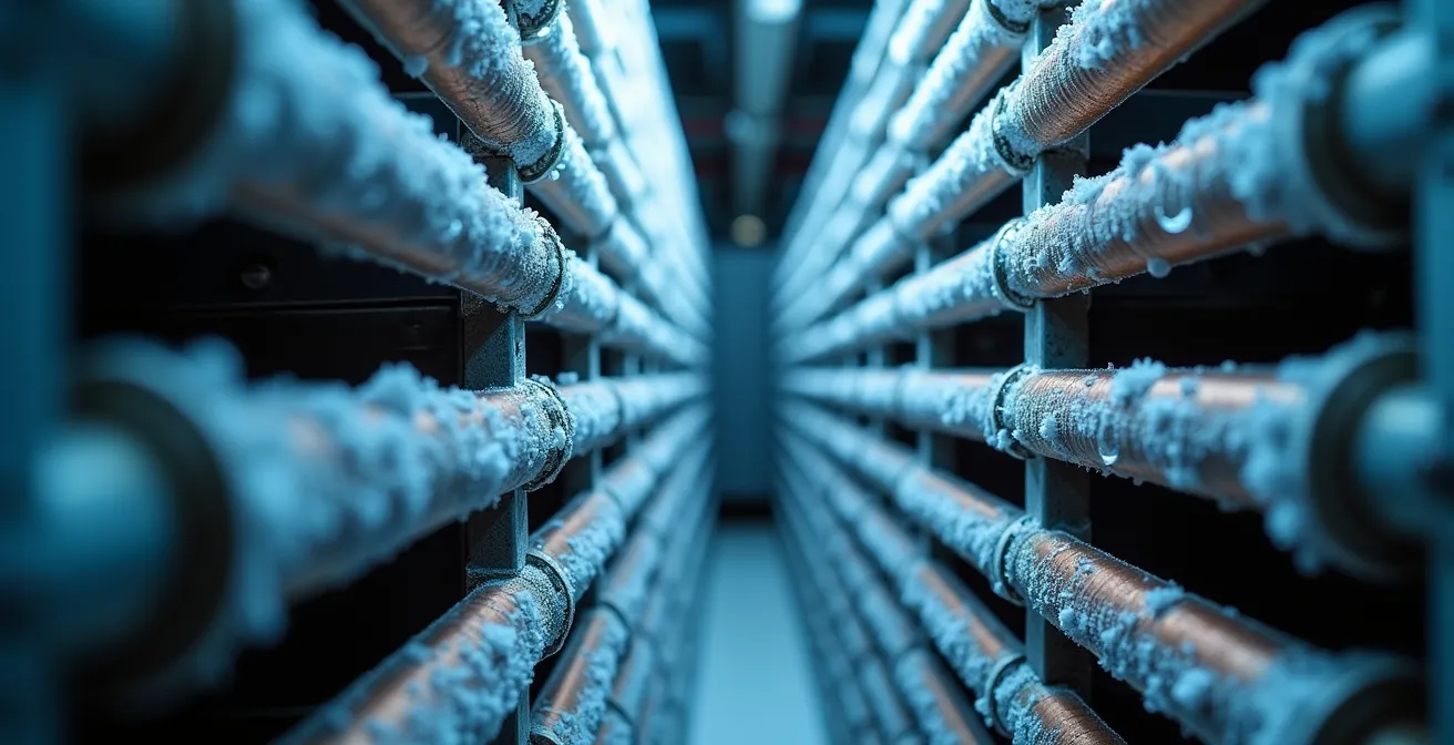 Système de réfrigération professionnel dans une chambre froide pour viande